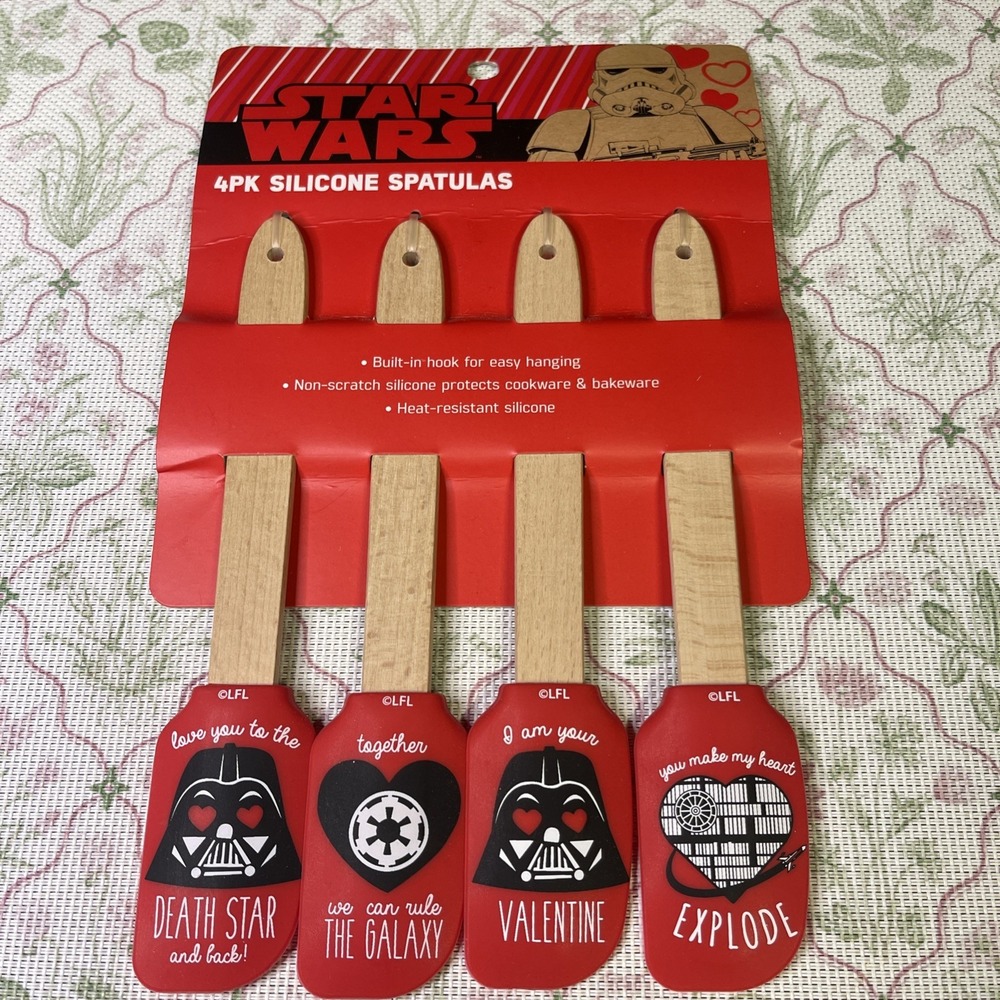 Disney Star Wars 4 Pk Silicone‎ Spatulas, Valentines